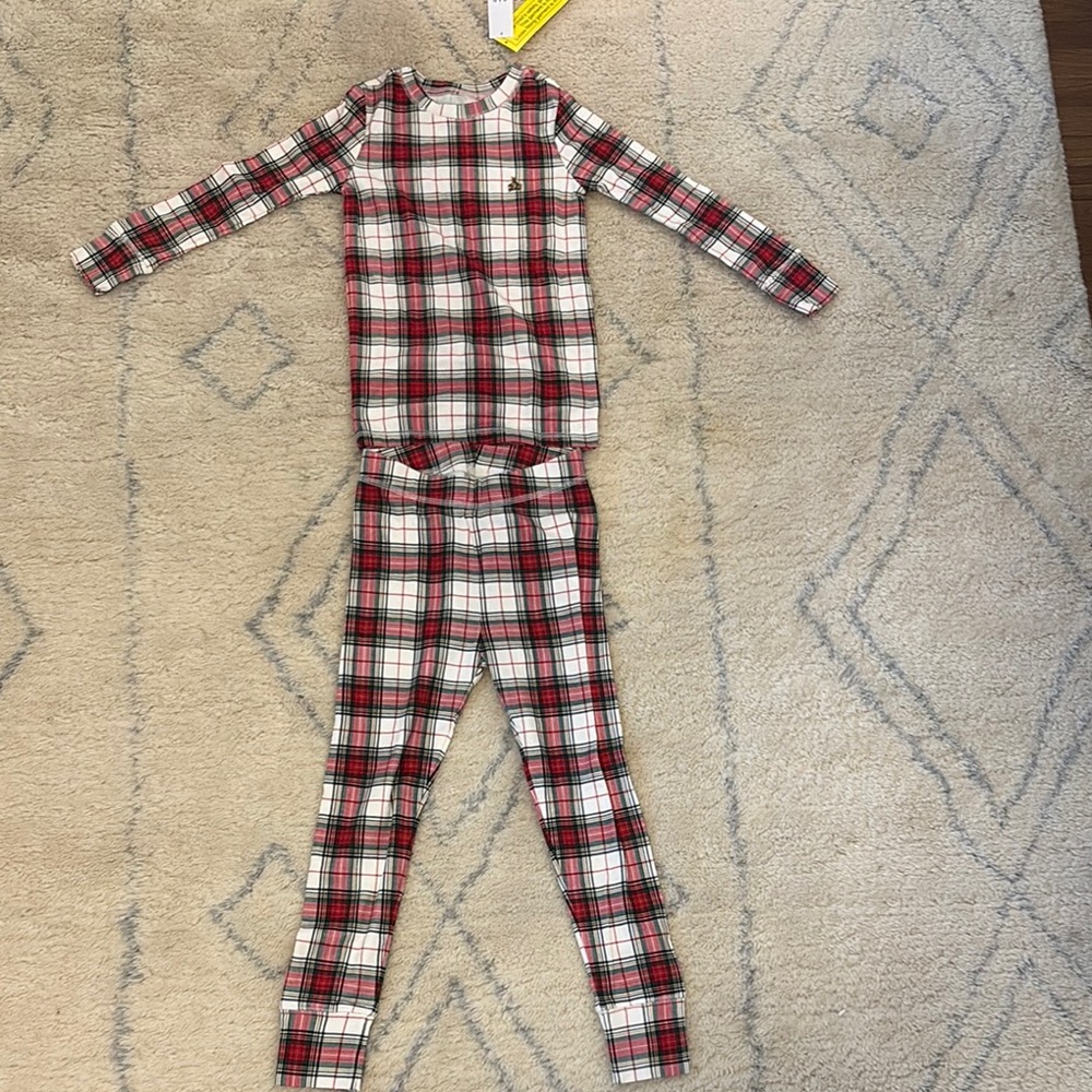 GAP Red and White Pajama Set Classic Plaid Design